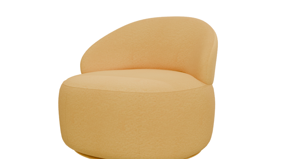 Stylized Yellow Lounge Chair 3D - Professional 3D Model Render 12