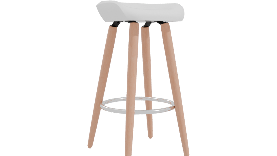 Stylish Modern Bar Stool Model - Professional 3D Model Render 10