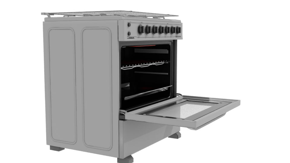 Sleek Gas Range Oven 3D Model - Professional 3D Model Render 9