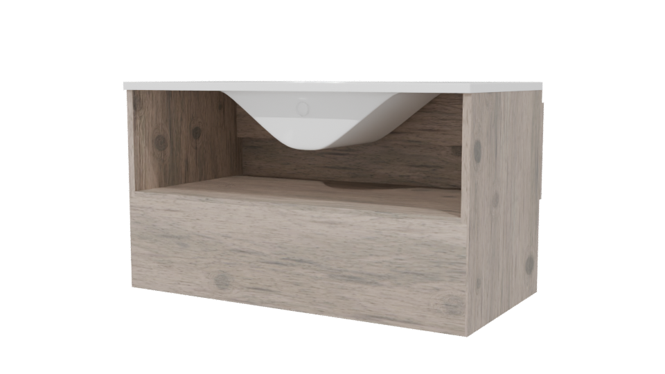 Minimalist Wooden Bathroom Vanity 3D - Professional 3D Model Render 6