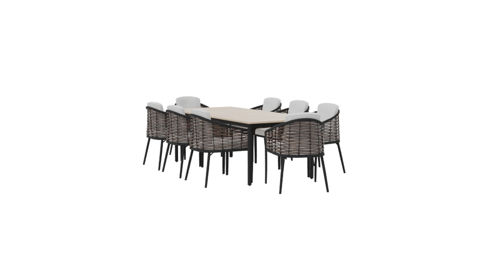 Outdoor Dining Set 3D Model - Professional 3D Model Render 7