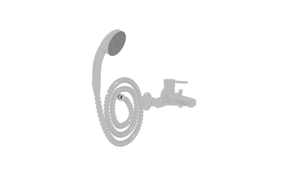 Stylish Showerhead and Faucet Set - Professional 3D Model Render 9