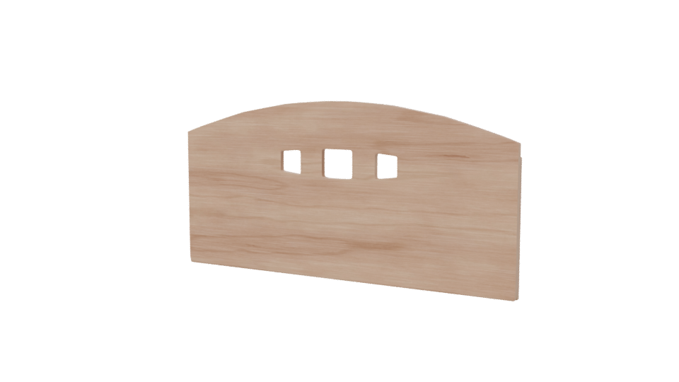 Stylish Wooden Headboard Design - Professional 3D Model Render 6