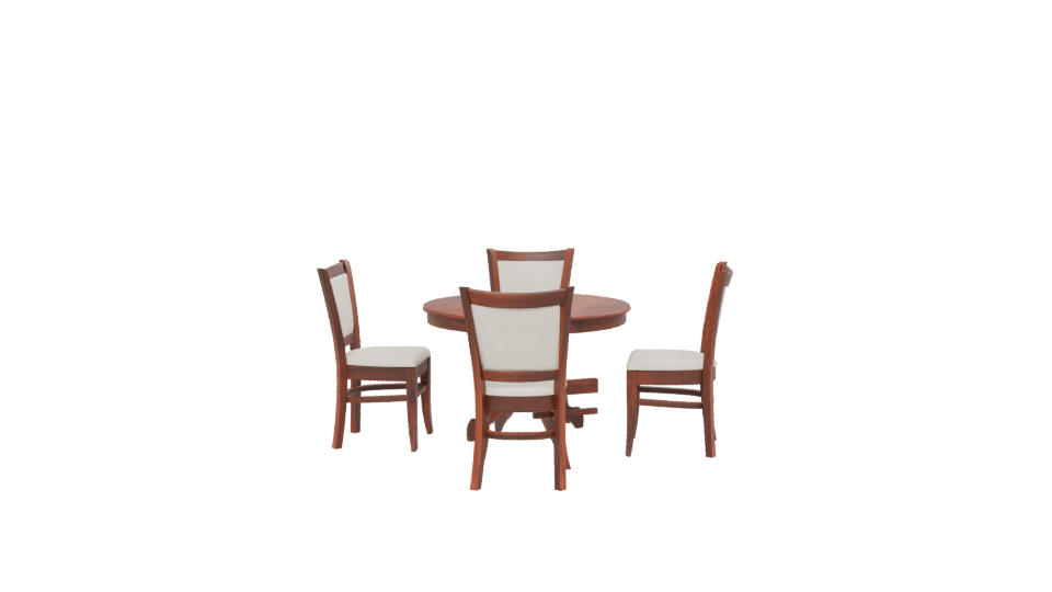 Elegant Round Dining Table Set - Professional 3D Model Render 13