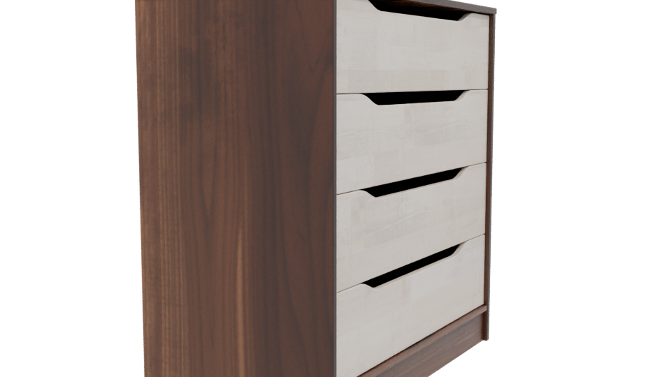 Contemporary Wood and Matte Dresser 3D Model - Professional 3D Model Render 9