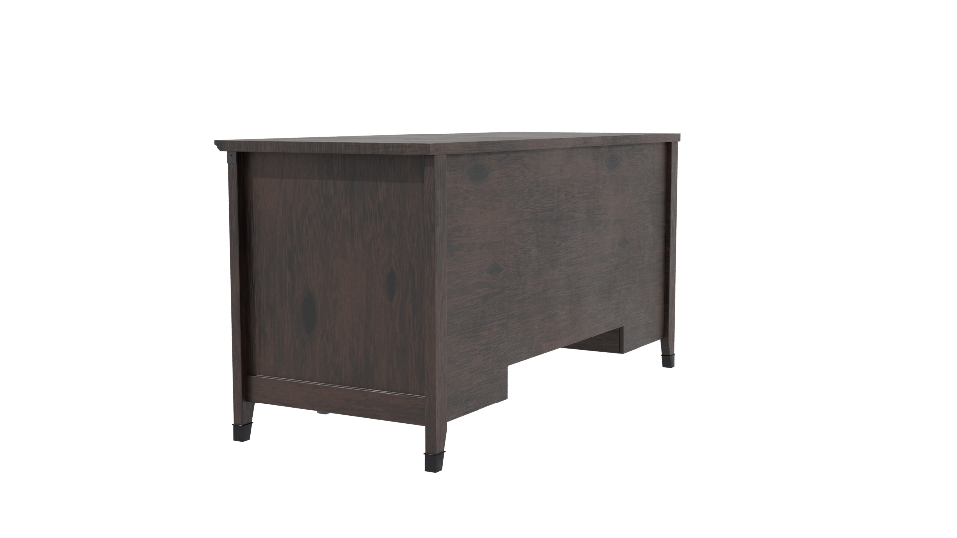 Elegant Wooden Office Desk Model - Professional 3D Model Render 3