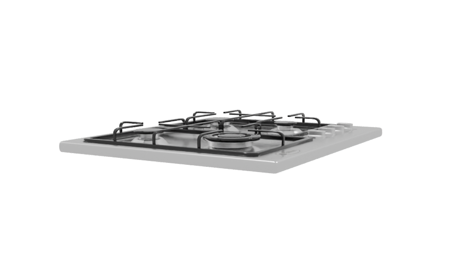 Gas Cooktop 60cm 3D Model - Professional 3D Model Render 9