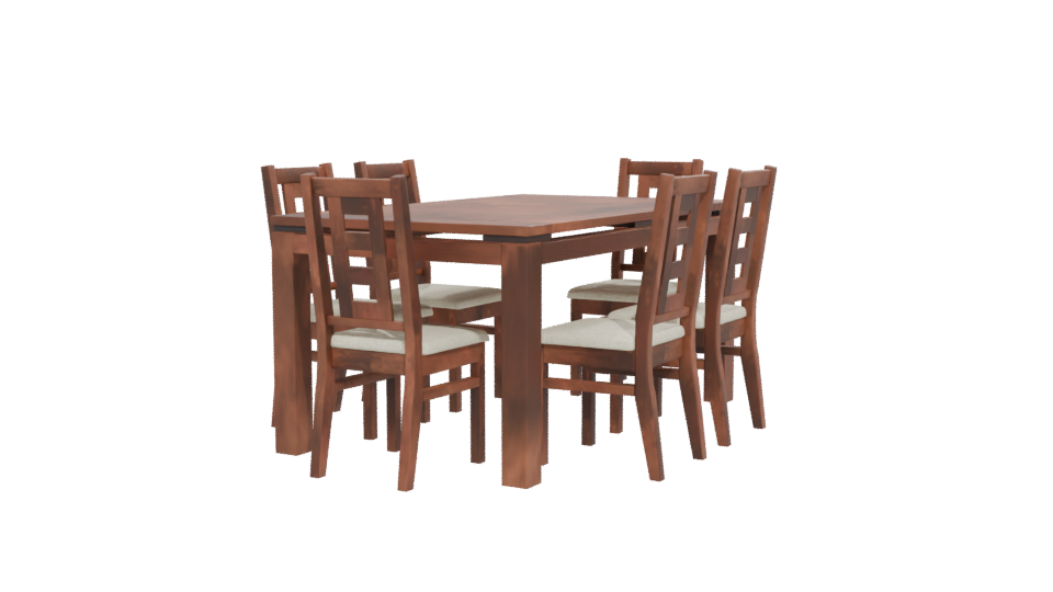 Contemporary Wooden Dining Set 3D Model - Professional 3D Model Render 12