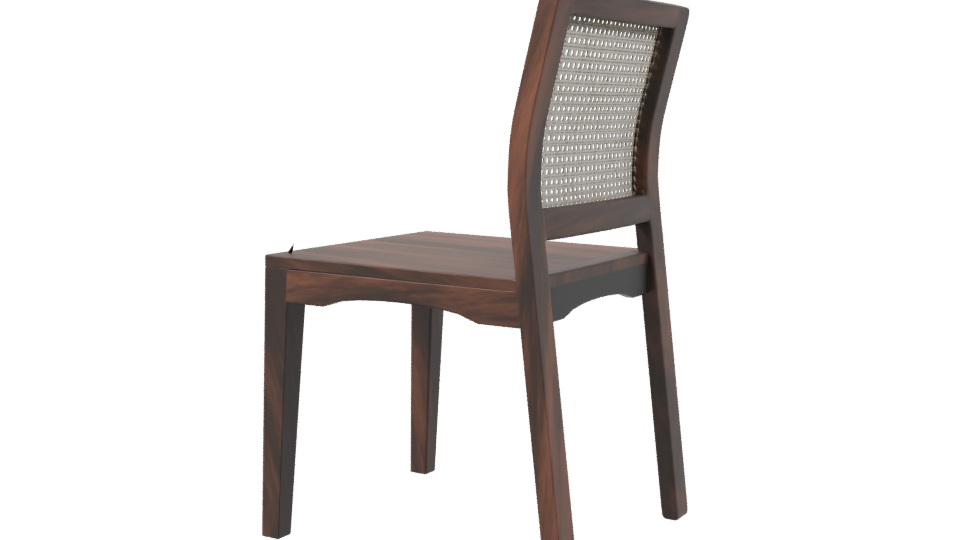 Elegant Wooden Dining Chair 3D Model - Professional 3D Model Render 3