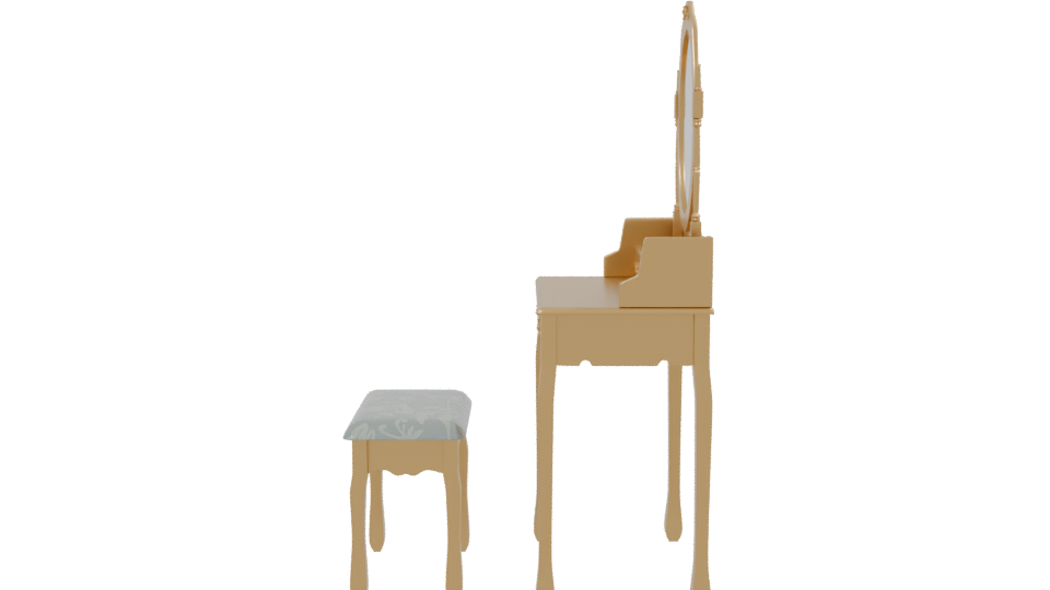 Elegant Vintage Vanity Set 3D - Professional 3D Model Render 2