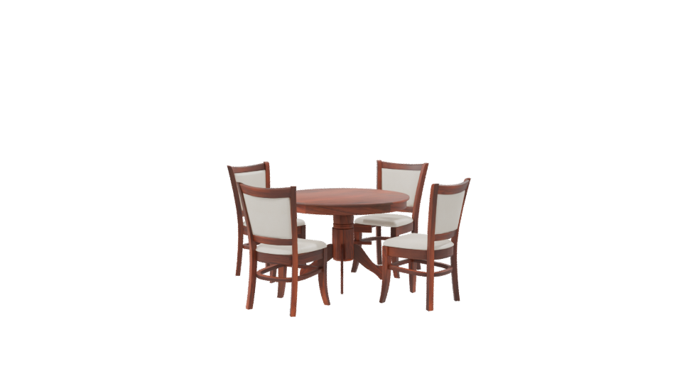 Elegant Round Dining Table Set - Professional 3D Model Render 8