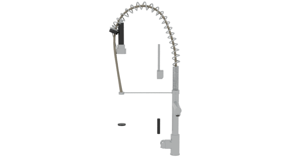 Industrial Mechanical Spring Assembly 3D - Professional 3D Model Render 2