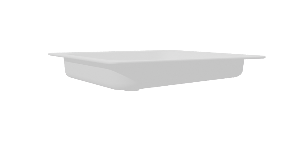 Square Enamel Bath Sink 3D - Professional 3D Model Render 7