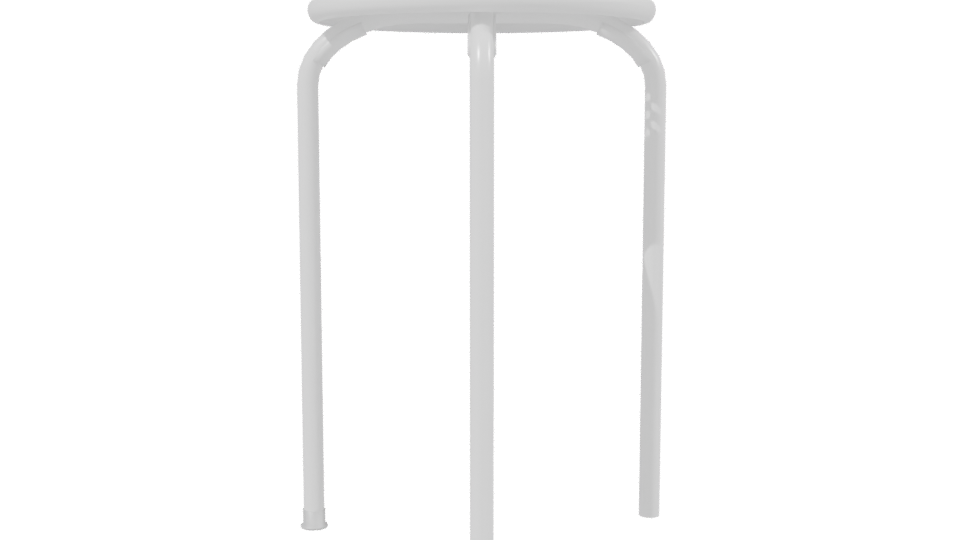 White Perforated Stool 3D Model - Professional 3D Model Render 2