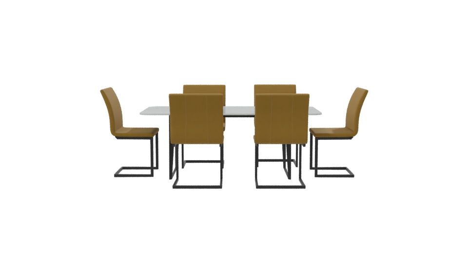 Modern Dining Table Set 3D - Professional 3D Model Render 8