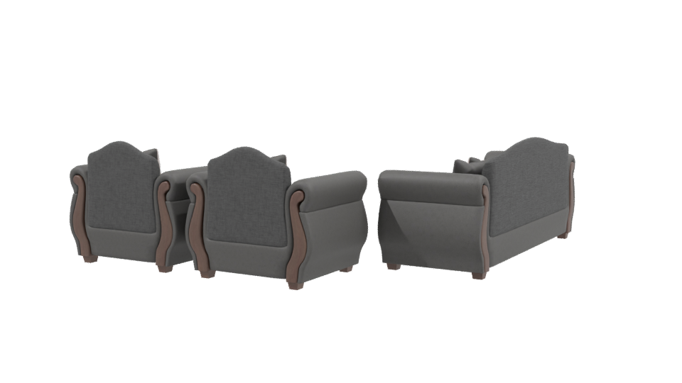 Elegant Upholstered Sofa Set 3D - Professional 3D Model Render 3