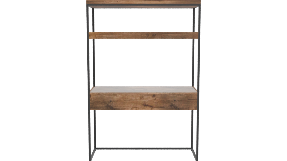 Rustic Wooden Shelf Unit 3D - Professional 3D Model Render 11
