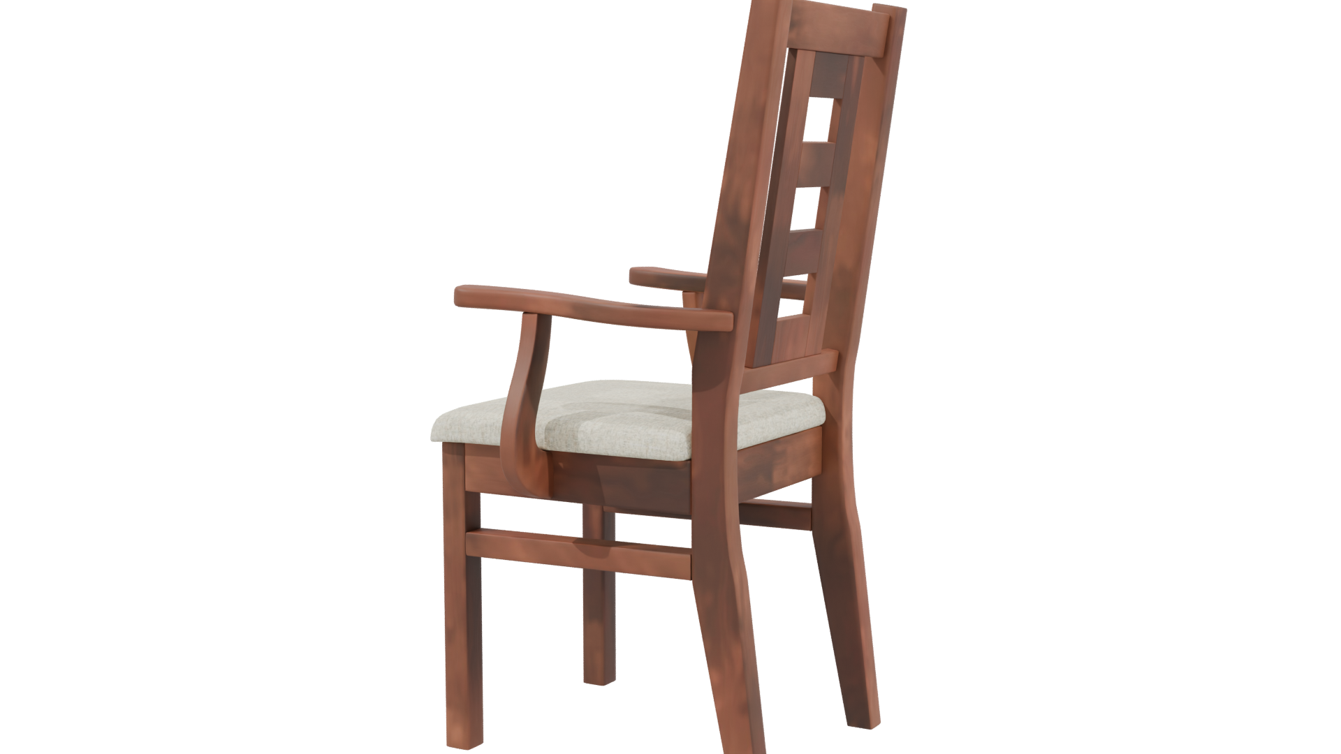 Elegant Wooden Armchair 3D Model - Professional 3D Model Render 3