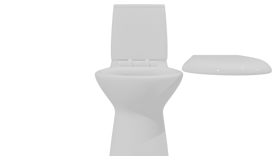 Contemporary Ceramic Toilet 3D Model - Professional 3D Model Render 2