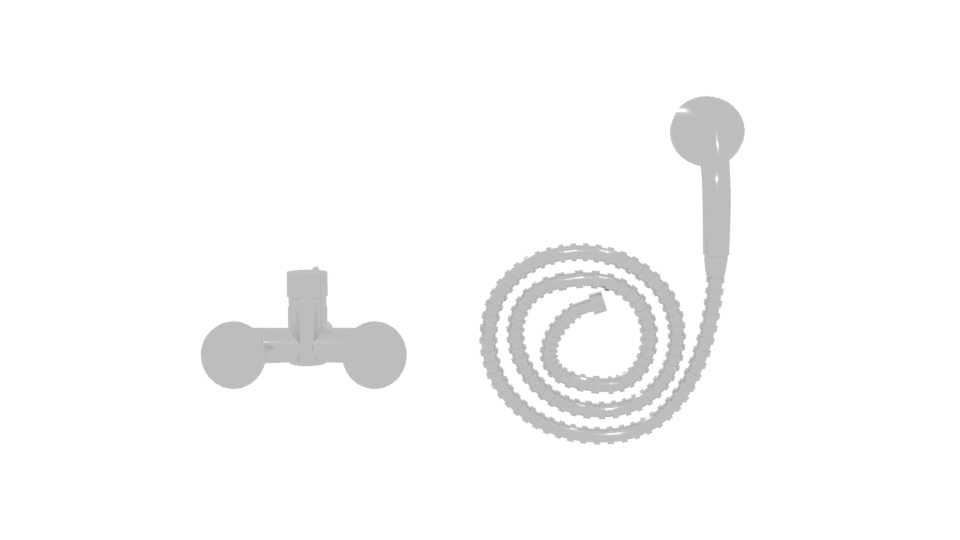 Stylish Showerhead and Faucet Set - Professional 3D Model Render 5