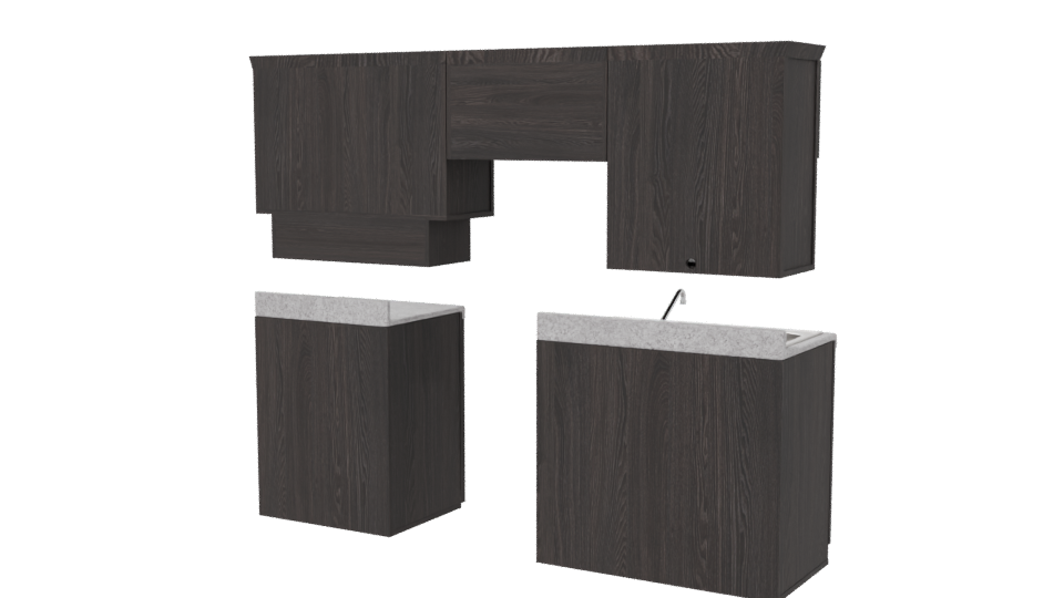 Cocina Integral Asturias Chocolate 3D - Professional 3D Model Render 6