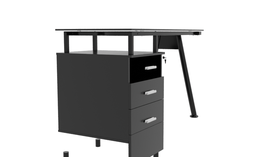 Stylish Modern Writing Desk 3D - Professional 3D Model Render 9