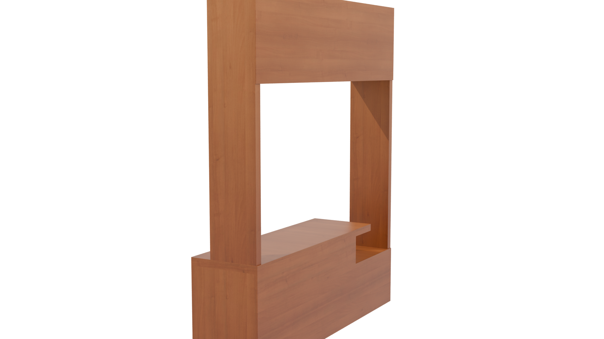 Contemporary Wooden Storage Unit 3D - Professional 3D Model Render 3