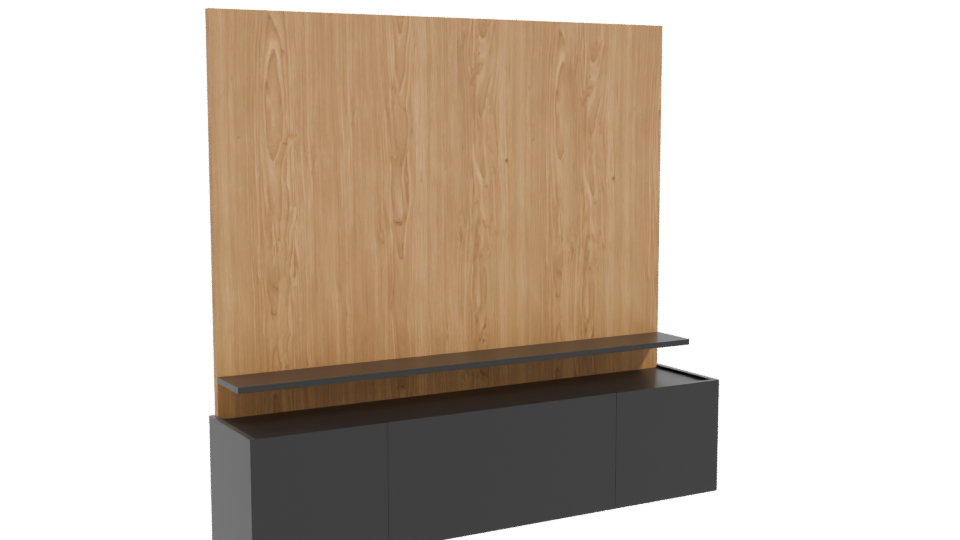 Contemporary Wooden Wall Unit TV Stand 3D Model - Professional 3D Model Render 10