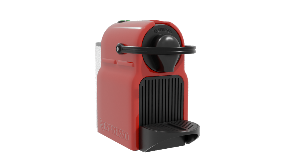 Stylish Red Coffee Machine Model - Professional 3D Model Render 10