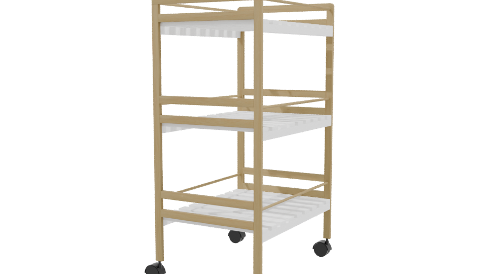 Elegant Multi-Tier Storage Rack 3D - Professional 3D Model Render 3