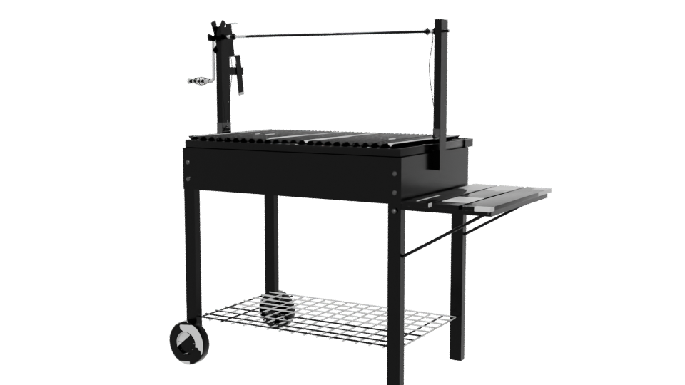 Stylish Outdoor Charcoal Grill 3D Model - Professional 3D Model Render 6