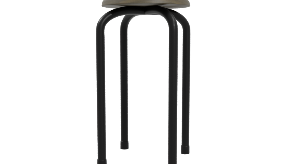 Industrial Metal Bar Stool Model - Professional 3D Model Render 4