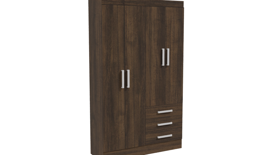 Stylish Wooden Wardrobe 3D Model - Professional 3D Model Render 10