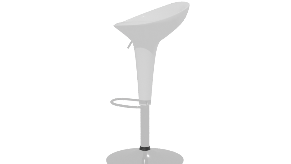 Stylish White Bar Stool 3D - Professional 3D Model Render 13