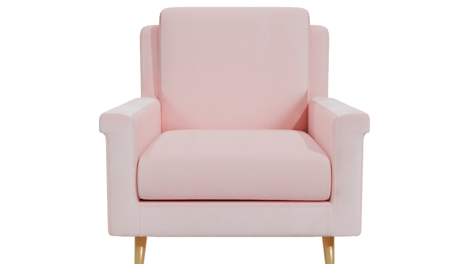 Stylish Pink Accent Chair 3D - Professional 3D Model Render 11