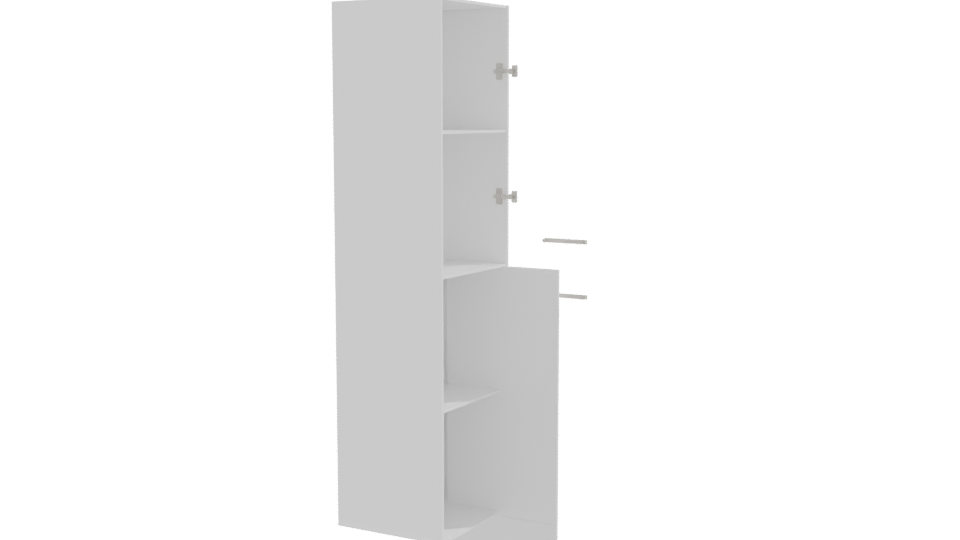 Minimalist White Storage Cabinet 3D Model - Professional 3D Model Render 9