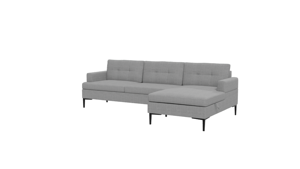Stylish Gray Sectional Sofa 3D - Professional 3D Model Render 12