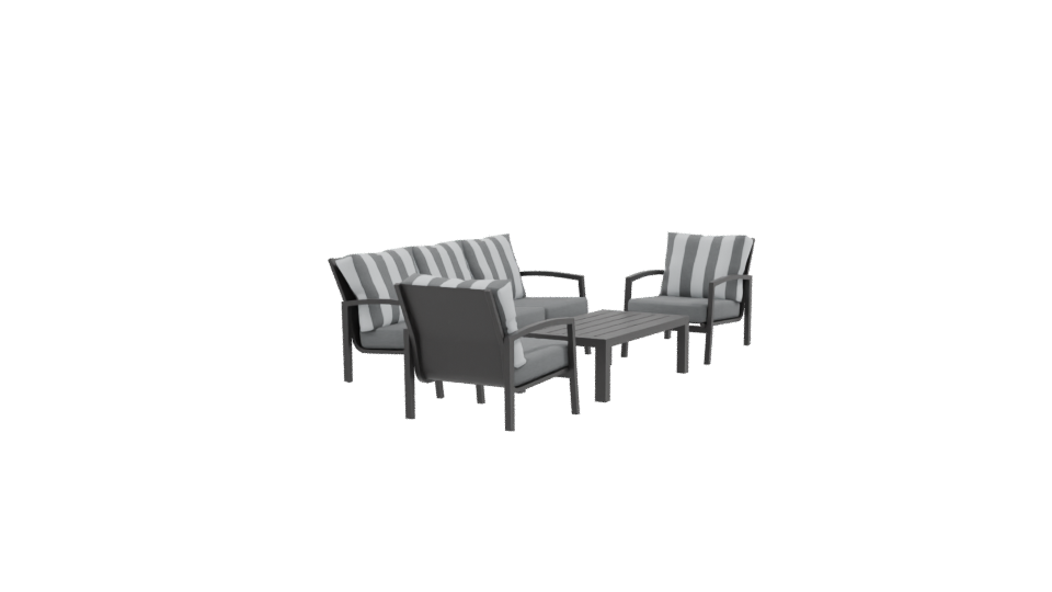 Contemporary Outdoor Seating Set 3D Model - Professional 3D Model Render 9