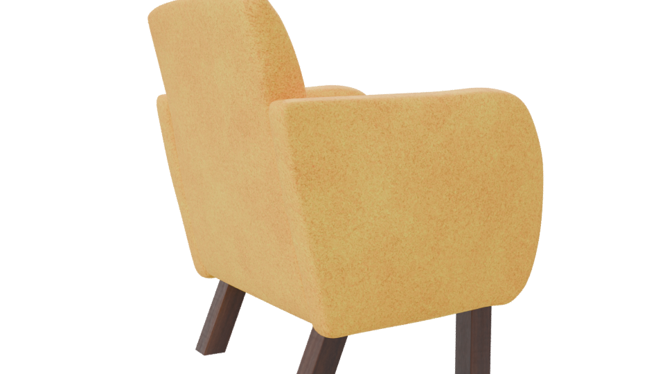 Stylish Modern Yellow Armchair 3D - Professional 3D Model Render 7
