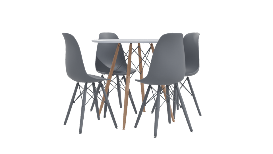 Stylish Dining Table and Chairs Set - Professional 3D Model Render 10
