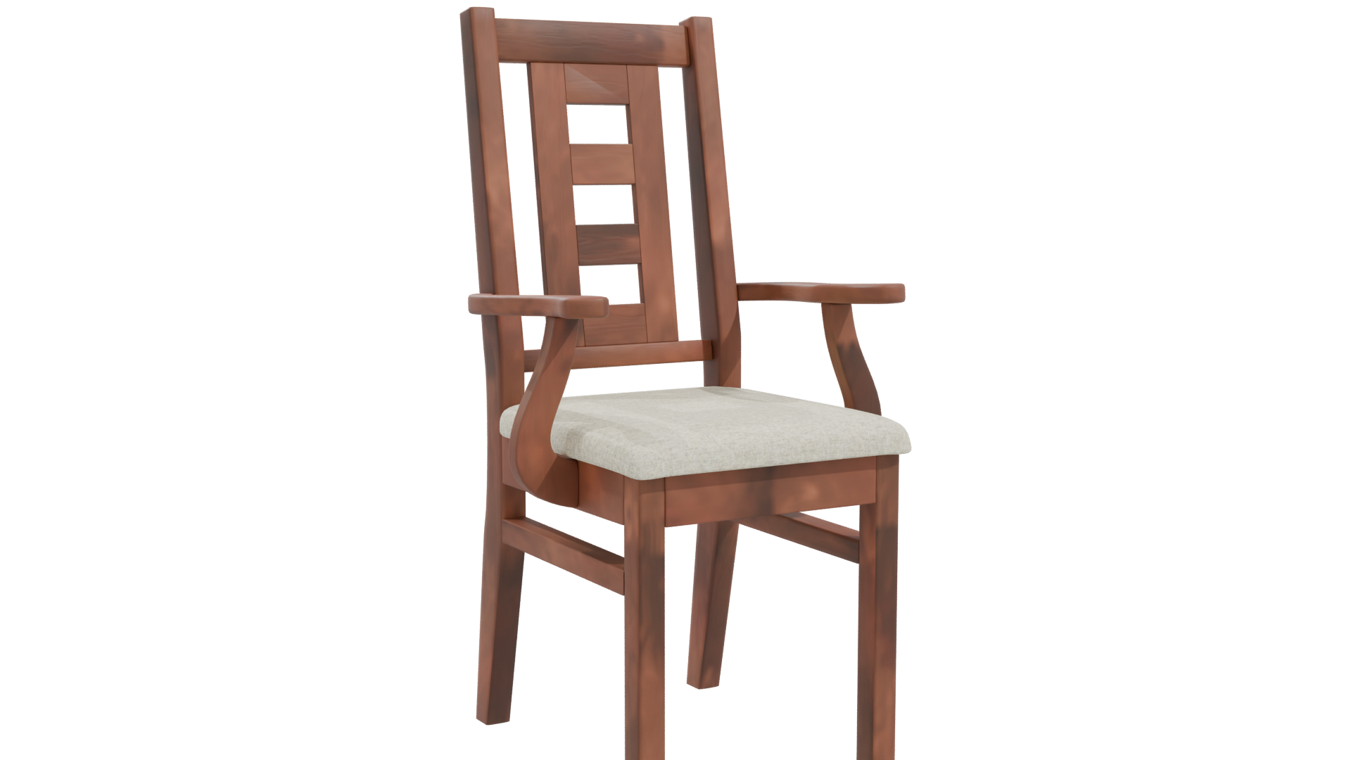 Elegant Wooden Armchair 3D Model - Professional 3D Model Render 10
