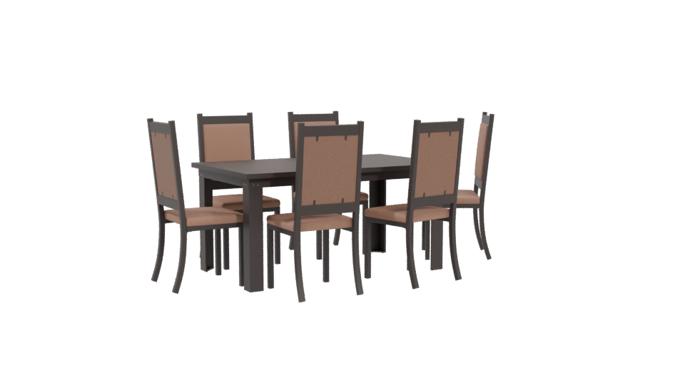 Stylish Modern Dining Table Set 3D Model - Professional 3D Model Render 4