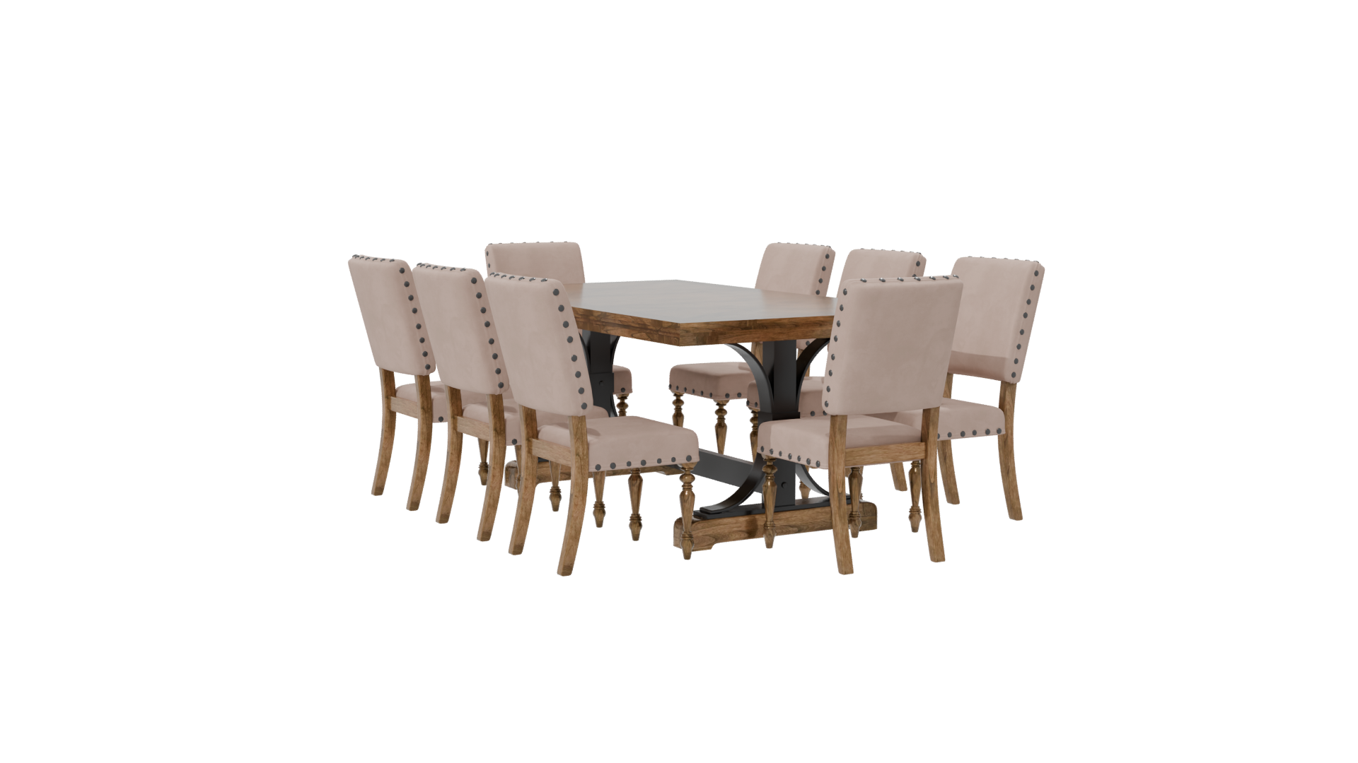 Elegant Dining Table Set 3D - Professional 3D Model Render 7