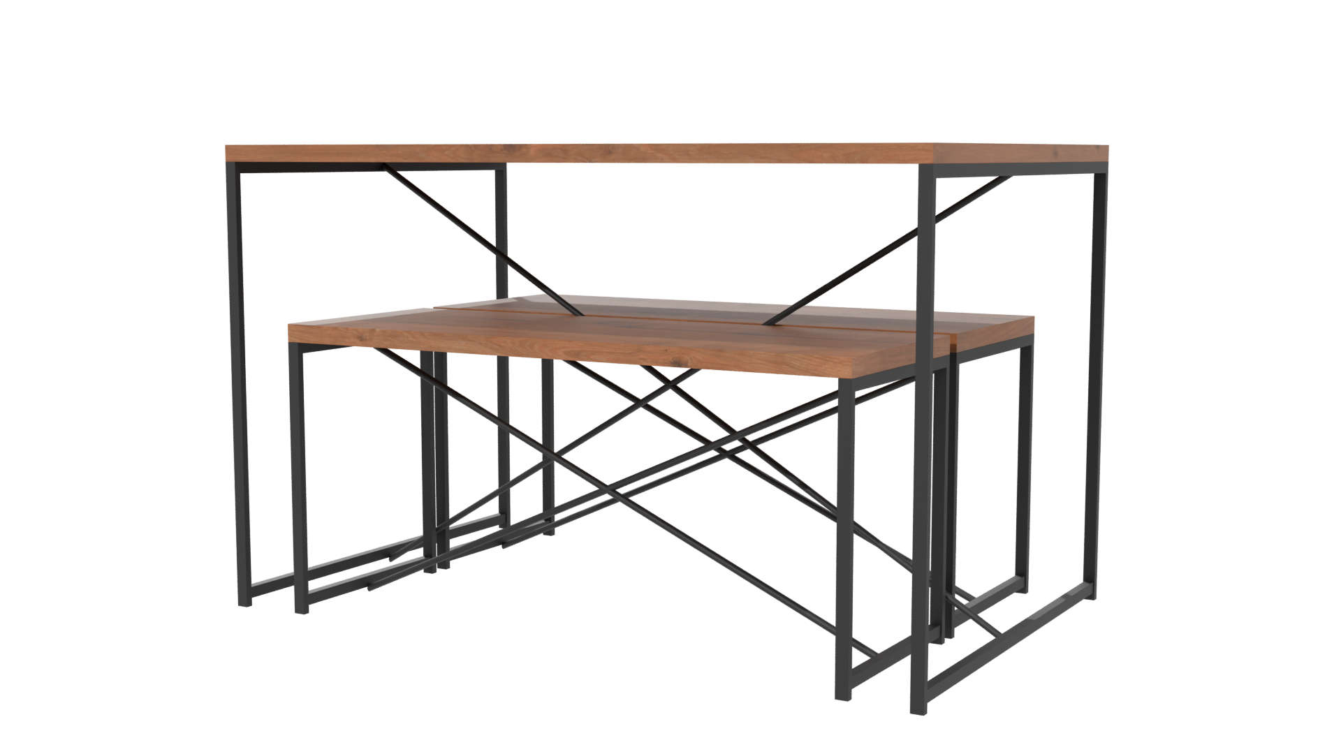 Stylish Nesting Tables Set 3D - Professional 3D Model Render 6