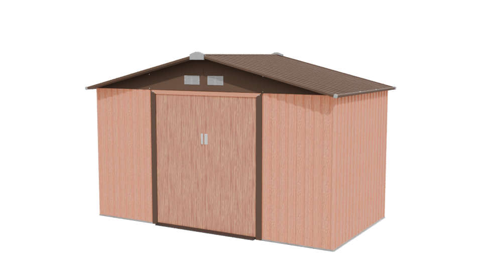 Wooden Garden Shed Model 3D - Professional 3D Model Render 12