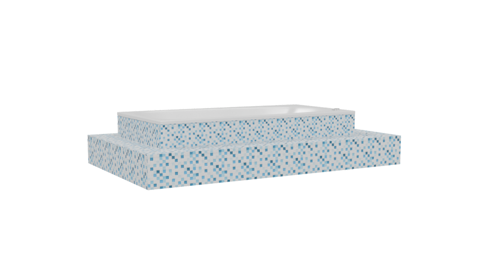 Stylish Mosaic Bathtub 3D Model - Professional 3D Model Render 4