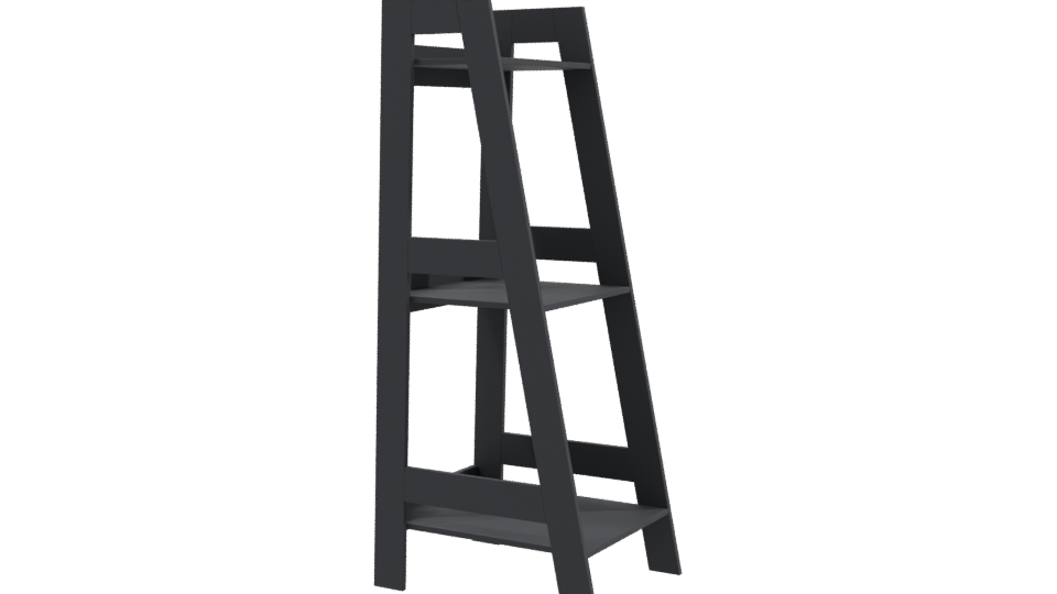 Minimalist Black Shelving Unit 3D - Professional 3D Model Render 9