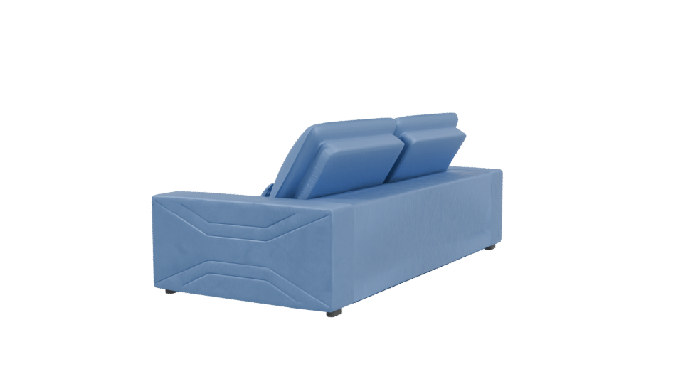 Majestic Blue Sofa 3D Model - Professional 3D Model Render 3
