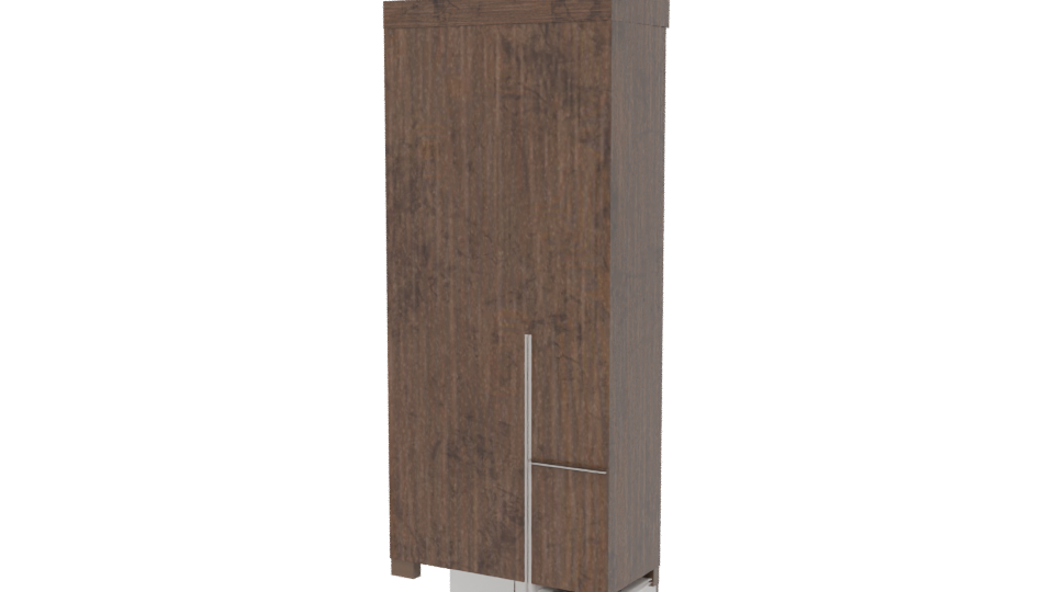 Elegant Wooden Wardrobe Model - Professional 3D Model Render 6