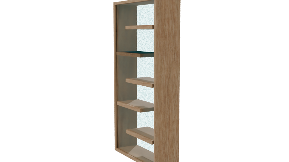 Stylish Wooden Bookshelf Model - Professional 3D Model Render 7